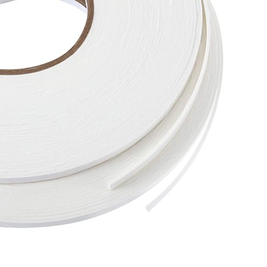 Tatuo 2 Rolls Double Sided Foam Tape for Mounting,1/4 Inch by 50 Feet,White