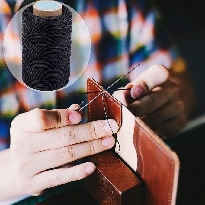 284Yards Leather Sewing Waxed Thread, 0.8mm Waxed Thread for Bookbinding | Waxed Thread for Bookbinding, Upholstery Thread Heavy Duty, Wax String for Leather Craft DIY/Bookbinding/Shoe Repairing
