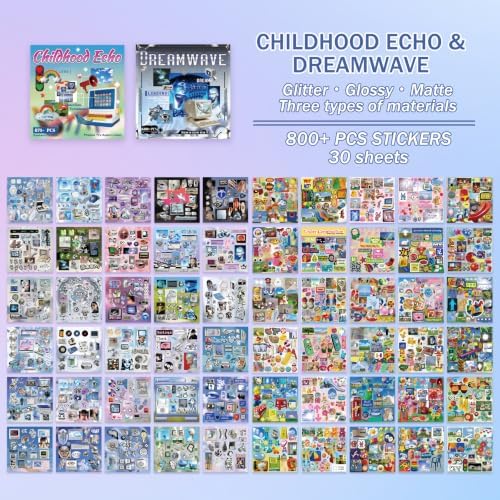 60 Sheets 1500+ Pcs Vintage Cyber Y2K Stickers Book for Journal Scrapbook