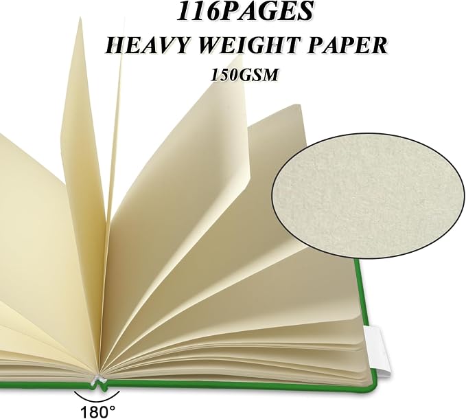 5" x 5" Hardcover Sketch Book,58 Sheets Small Mixed Media Pocket Sketch Pad
