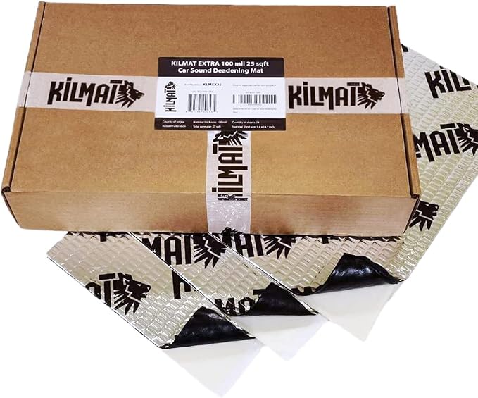 KILMAT Extra 100 mil 25 sqft Car Sound Deadening Mat, Butyl Automotive Sound Deadener, Audio Noise Insulation and dampening