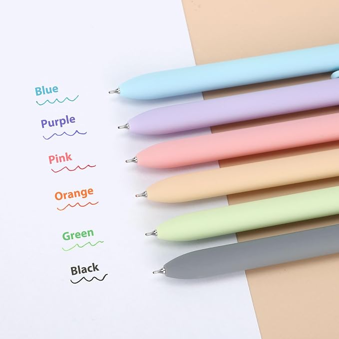 FIOVER Colored Gel Pens 12 Pack 0.7mm Medium Point Pens for Journaling