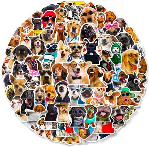 Dog Stickers, 100 Pcs Cute Dog Waterproof Stickers, Vinyl Stickers for Water Bottle, Laptop, Phone Stickers for Kids Teens Girls Adults