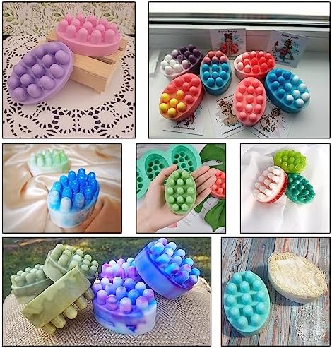 2Pcs Silicone Massage Bar Soap Molds Handmade Soap Molds for Soap Making