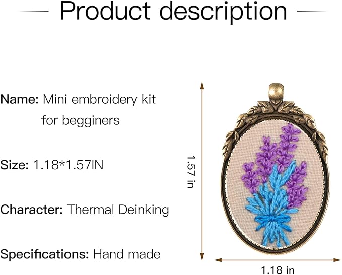 ZOCONE 6 Packs Embroidery Necklace Kits, Embroidery Pendant Kit Mini Cross Stitch Kit with Hoop, Necklace, Pendant, Brooch, Stamped Pattern Cloth, Instructions, etc. Embroidery Kits for Adults