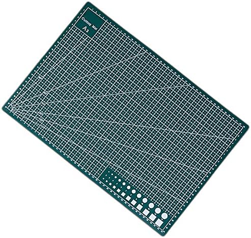 Self Healing PVC Cutting Mat, Gridded Rotary Cutting Board, Sturdy Craft Cutting Mat, Double Sided, A3, Dark Green