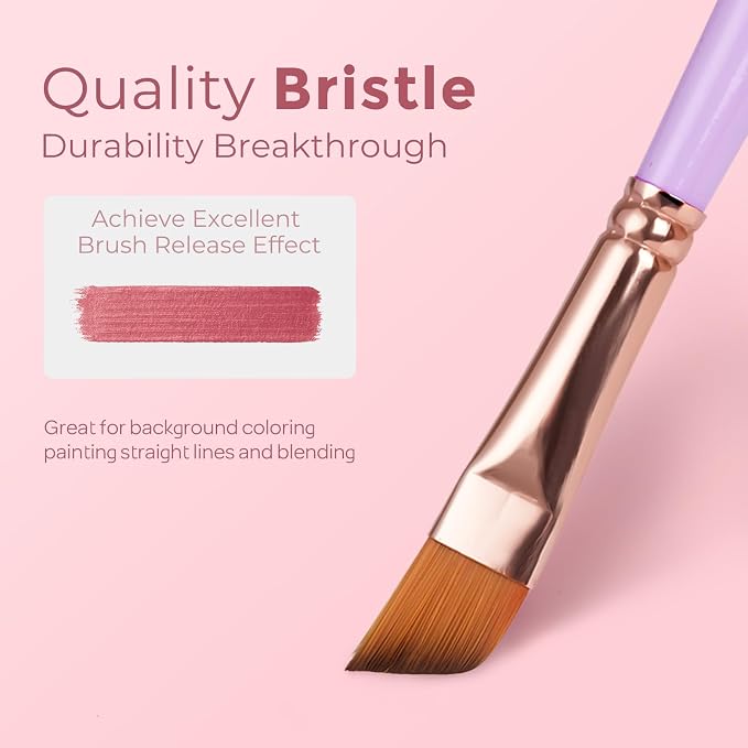 Nicpro 12pcs Artist Paint Brush Set, Paint Brushes for Acrylic Painting | Aesthetic Pastel Paintbrushes for Acrylic Oil Watercolor, Gouache, Craft, Face, Body, Art Supplies for Artists and Beginners