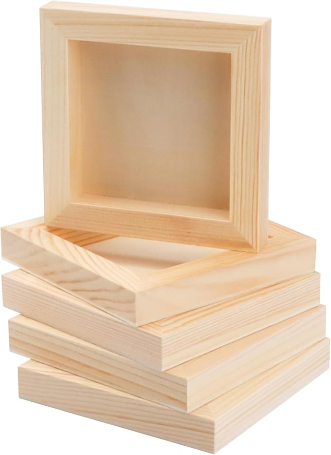 FSWCCK 5 Pack 5 x 5 inch Wood Panel Boards, Unfinished Wood Canvas Panels for Crafts, Painting Canvas, DIY Art Projects, Pouring, Arts Use with Oils, Acrylics