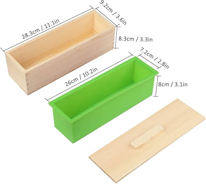 6 Pack 42 oz Soap Loaf Moldes, Soap Moldes for Soap Making with Wooden Boxes, Soap Bar Moldes Can Be Used for Homemade Soap Produce, Soap Making, Ideal Size and Large Capacity