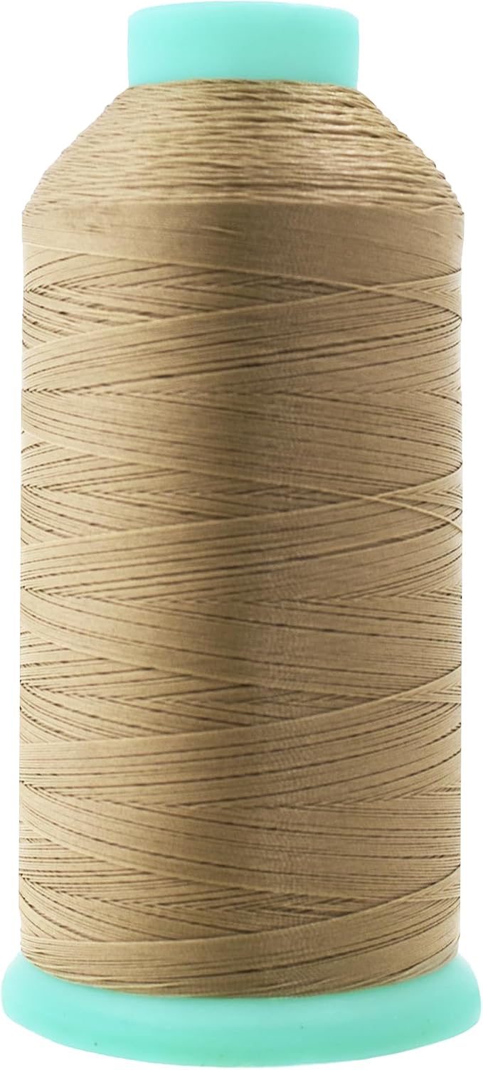 Mandala Crafts Size 46 210D T45 Khaki Bonded Nylon Thread, 2843 YDs