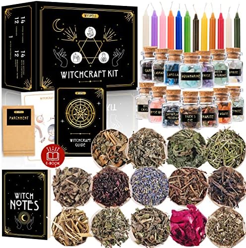 Wyspell Witchcraft Supplies Kit - 54PCS - Altar Spell Set - Witchy Gifts