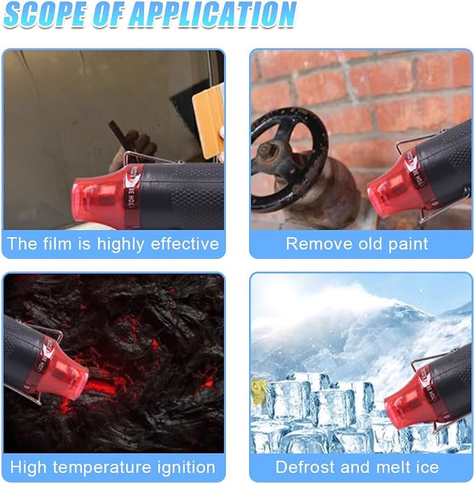Mini Heat Gun - 220V 300W Portable Handheld Hot Air Gun Tool for DIY Craft Embossing - Electric Heating Tool with Stand & Power Cord for Car Vinyl Wrap/Shrink Wrapping PVC/Drying Paint(Black)
