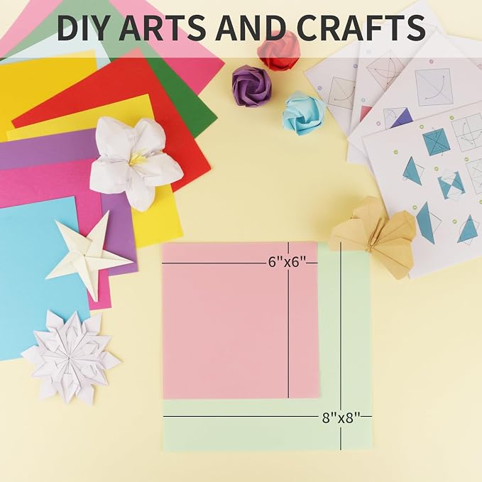 200 Sheets of Origami Paper,20 colors, 8x8 inch Double Sided Color, kit for kids,Colored Paper Kit Gifts for Beginners