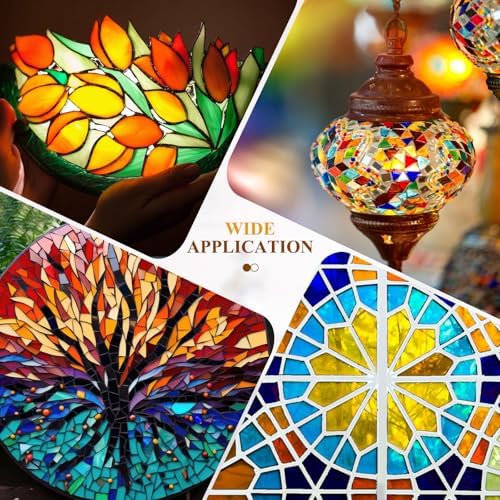 Roowest 12" x 12" Stained Glass Cutting Mat with Tray glasses Cutting Mat and 2 Burnishers Double Layer Detachable Design Stained Glass Supplies for DIY Craft Tool Scoring Severing Catching Shards