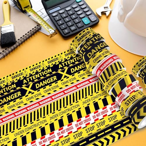 Construction Washi Tape Set 12 Rolls,Architectural Slogans Washi Tape Decorative Paper Stickers Decorative Tape for Construction Birthday Party Craft,Scrapbook,DIY, Planner,Gift Wrapping,Party Decor