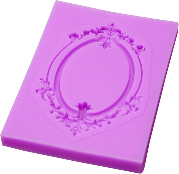 Silicone Picture Frame Molds, Vintage Ornate Baroque Fondant Molds, for Resin Casting and Chocolate Cake Decoration Set of 4