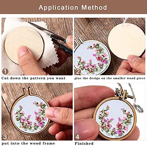 ZOCONE 18 Pack Mini Embroidery Hoops - Small Round & Oval Wood Hoops for DIY Embroidery Jewelry