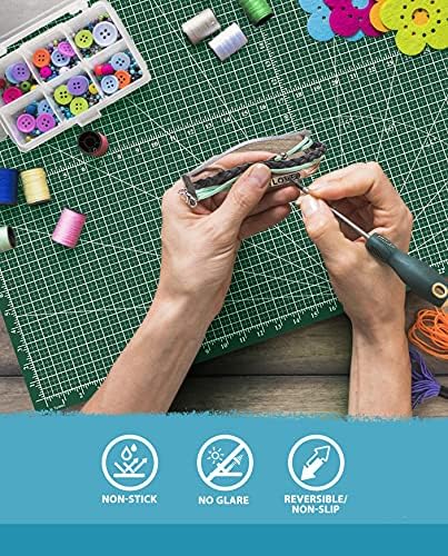 G+ Self healing Crafting Mat 12" x 18", Double-Sided Cutting Board 5-Ply Rotary Cutting Mat for Crafts, Fabric, Quilting, Sewing, Hobby, Precision Project