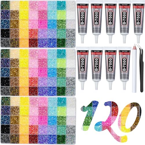 3 Boxes 150000+Pcs Rhinestones for Bedazzling Kit 3mm
