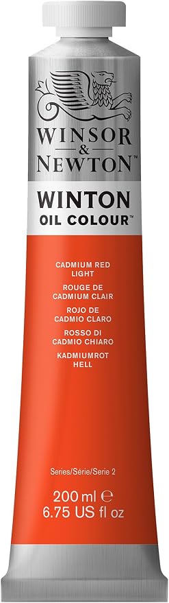 Winsor & Newton Winton Oil Color, 200ml Tube, Cadmium Red Light | High-quality pigments, Durable, Lightfast, Permanent, Uniform Consistency, Great Pigment Load