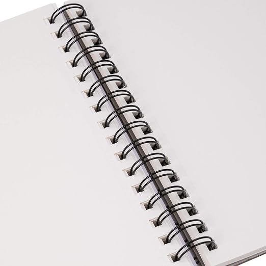 Amazon Basics Sketch Pad for Artists, Drawing Paper, Spiral Bound, Acid Free, 67 lb. / 100 gsm, 100 Sheets, 5.5"x8.5", White