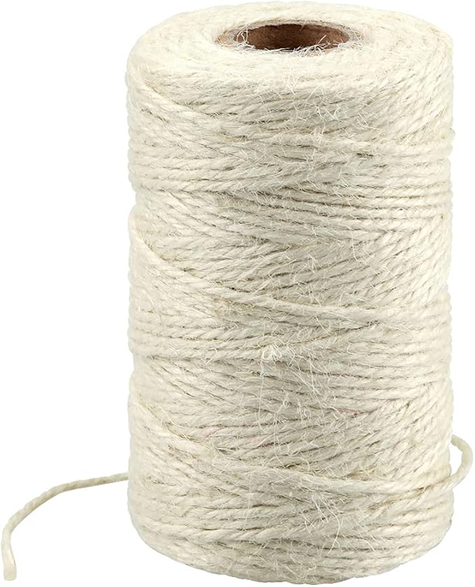 KINGLAKE Natural Jute Twine - 328 Feet, Arts & Crafts, Christmas, Durable Packing String, Beige