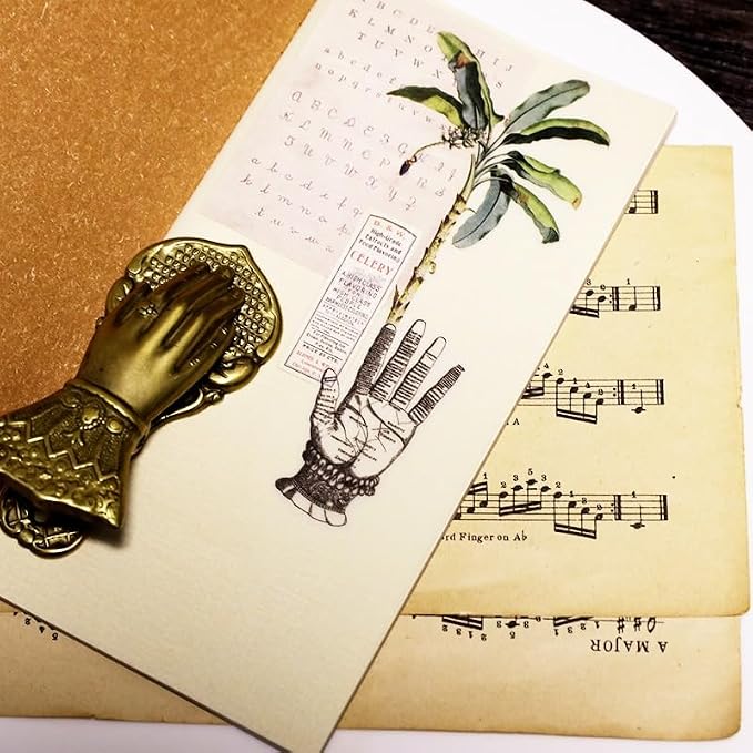 CATaireen Vintage Junk Journal Ephemera Scrapbooking Supplies Translucent Vellum Paper Stickers Card Making Decal Art Aesthetic for Adults (Character Dark -3)