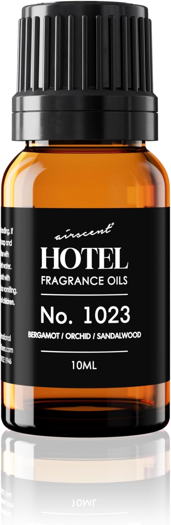 AirScent Hotel Diffuser Oil No. 1023 - Baccarat Hotel Inspired - 10 mL | Bergamot Orchid Sandalwood - Premium Fragrance Oil for Ultrasonic and Waterless Diffusers and Crafting - 0.34 fl oz Bottle