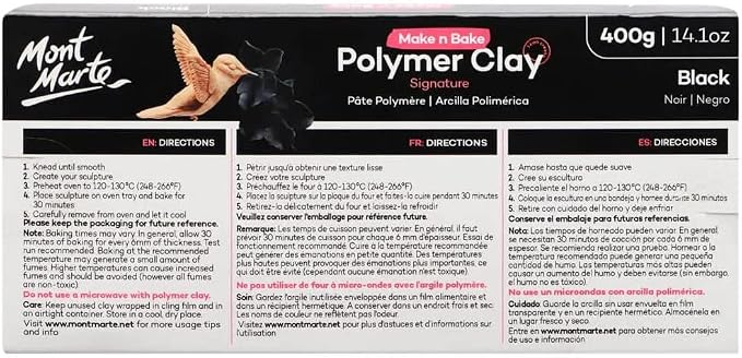 Mont Marte Make n Bake Polymer Clay 400g - Black