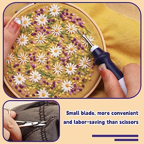 ZMAAGG Seam Ripper for Sewing, Ergonomic Grip Handle, 5 PCS Purple