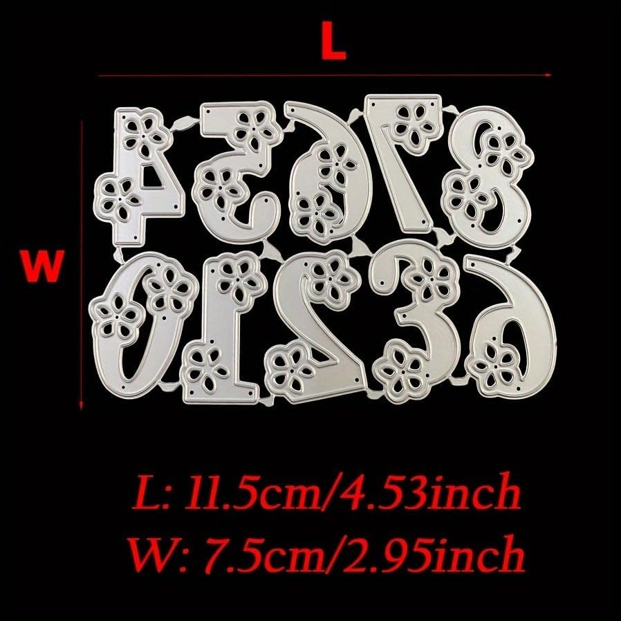 Lapoo Words Cutting Die for Scrapbooking - Durable, Cut Stencils for DIY Scrapbook Photo Album Decorative Paper Card, Card Making Supplies Party Wedding Decorations (Arabic Numerals 4.5 x 3 in)