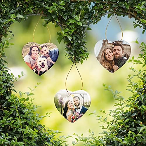 PYD Life 25 PCS Sublimation Blanks Ornaments Ceramic White 3" Heart Shaped