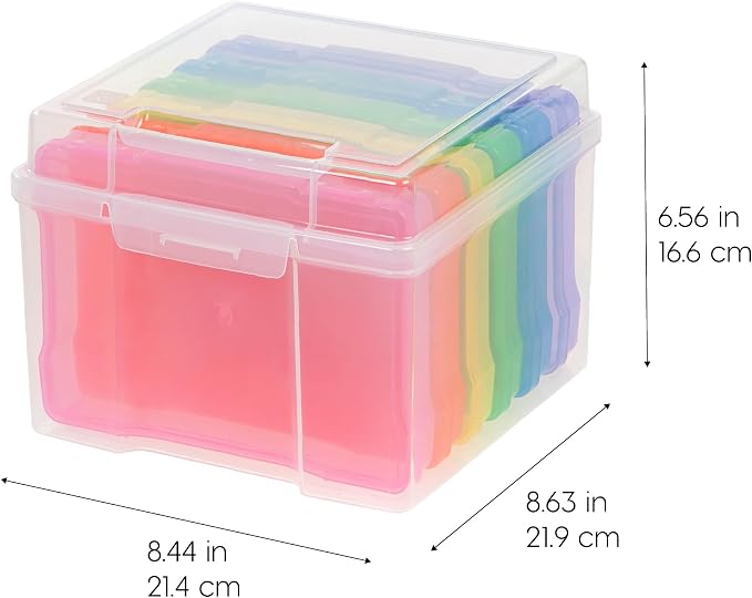 IRIS USA Photo Storage Box |Made in USA| 6 Cases - Clear