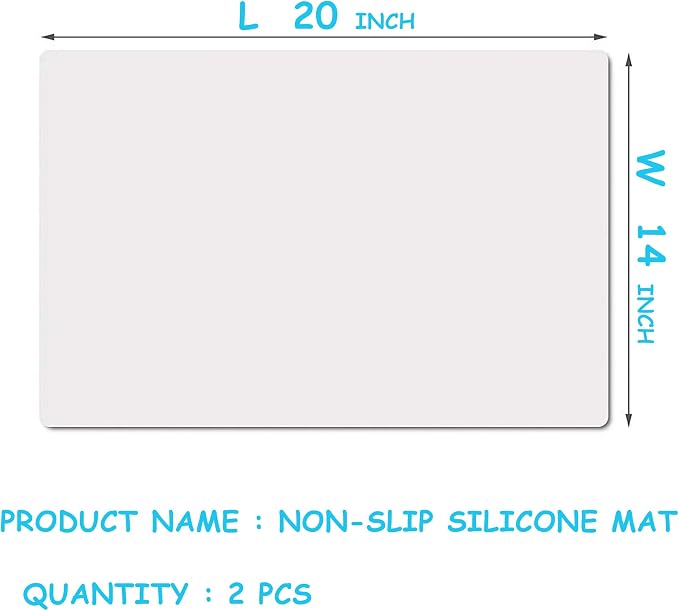 14"W x 20"L Clear Silicone Craft Mats: Large Heat Resistant Non Slip