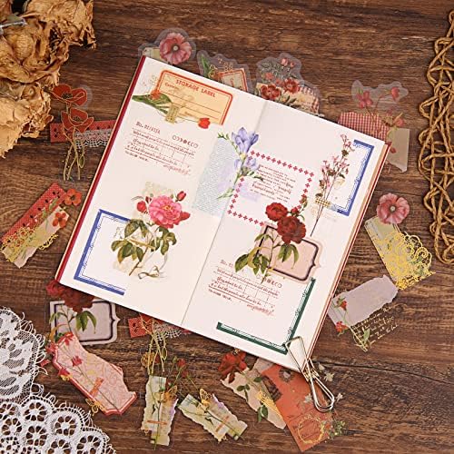Dizdkizd 180 Pieces Transparent Flower Scrapbook Stickers