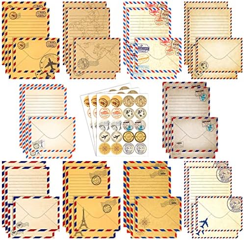 TaoBary 160 Pcs Vintage Airmail Stationery Paper and Envelopes Set