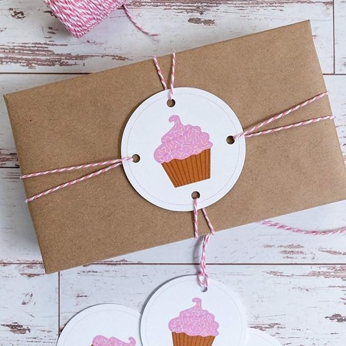 G2PLUS 2MM Cotton String, 328 Ft Pink and White Cotton Twine for Gift Wrap | Soft and Sturdy,White Pink Cotton Bakers Twine for Mother's Day，Crafts, Gift Wrapping, Home Decor, Gift Packaging, Christmas