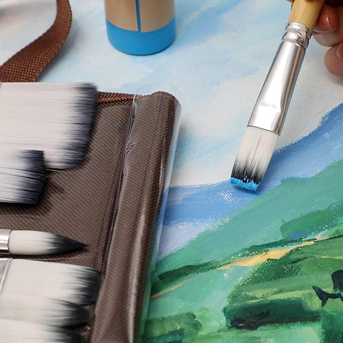 Artecho 24 Pcs Acrylic Paint Brushes Set with Case