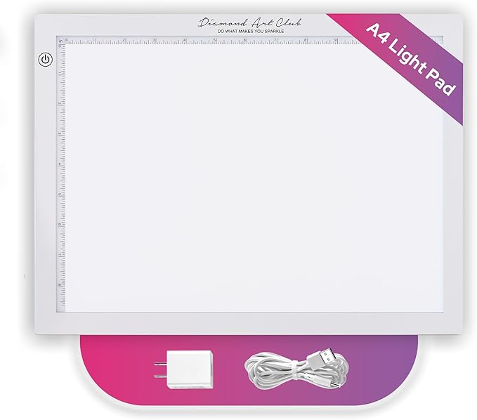 DIAMOND ART CLUB A4 Light Pad for Diamond Painting | Premium USB LED Light Board for Diamond Painting and DIY Crafting, Diamond Art Tools and Accessories, 14.1" x 10.6"