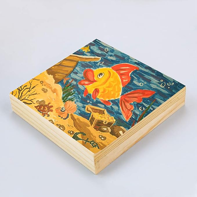 8 Pack Unfinished Square Wood Panels,4" x 4"/10cm x 10cm,Blank Wooden Canvas Cradled Painting Panel Boards for Drawing,Painting,Pouring,Wood Burning and DIY Arts Crafts Projects