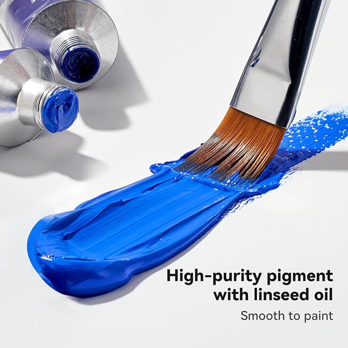 Paul Rubens Oil Paint, 10 Basic Colors*170 ml Large Professional Tubes | Oil Based Paint with High Saturation, Creamy Texture, and Consistency,Art Supplies for Artists, Students, Beginners