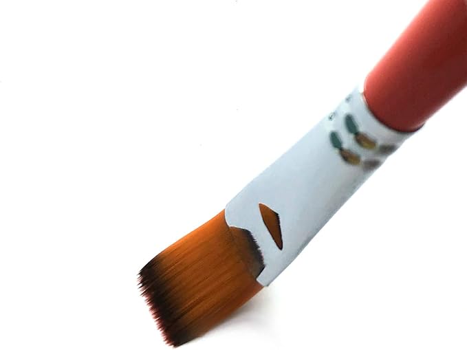1/2 Inch Flat Bright Paint Brush Set of 12, Premium Taklon Synthetic Hair | No Shedding Bristles for Acrylic Watercolor Oil Gouache Tempera Enamel Ink Painting for Students, Professionals & Artists