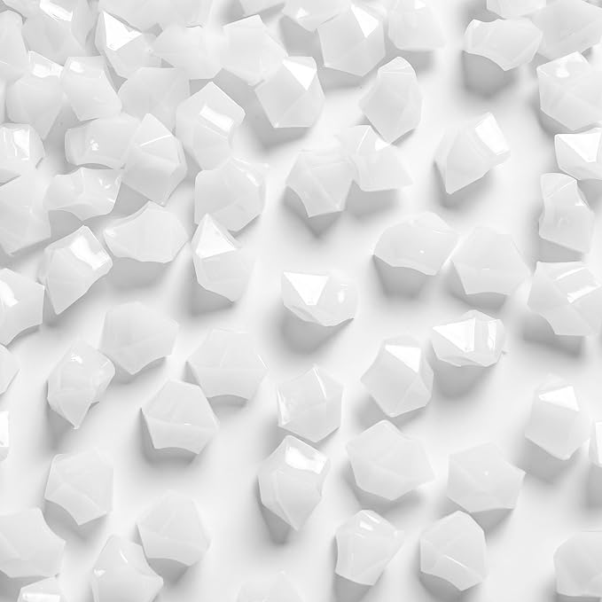 DomeStar White Fake Ice Rocks, 150 PCS Acrylic Crystal for Vase Fillers