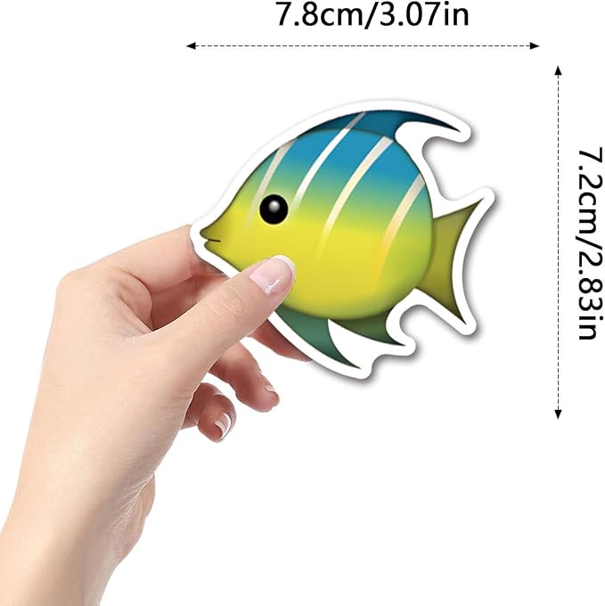 110 Pcs Funny Fish Stickers for Teens Boy Girls Kids Deep-Sea Fish Stickers Vinyl Waterproof go Fishing Decals Pack for Party Supplies (Fish)