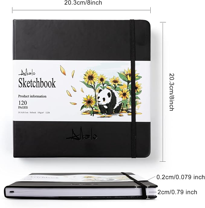 Sketchbook for Drawing, 120 Pages Sketch Book, 122LB/180GSM Thick Paper | Mixed Media Sketchbook for Charcoal Pencil, Inks Pen, Colored Pencil, Acrylic Marker, Oil Pastel