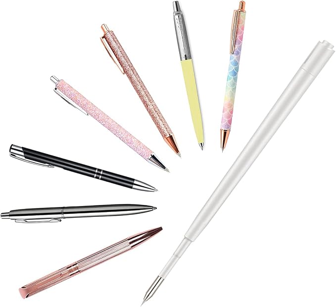 Craft Weeding Pen Refills (6pcs), 3.9 inch Precision Needle Refill for Essential Adhesive Vinyl Air Release Pin Parker Ballpoint Pen, 6 Refills