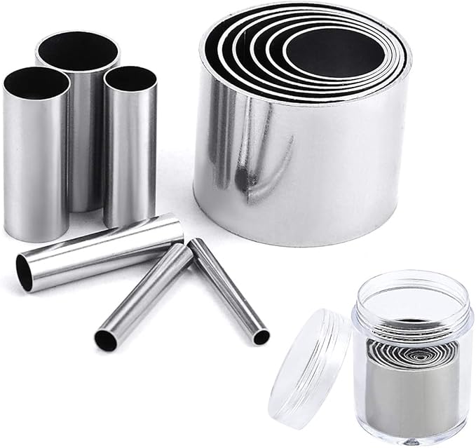 Fireboomoon 12 PCS Hole Hollow Punch Cutter Set with Storage Case,Stainless Steel Round Circle Ring Clay Cutters Ceramics Dotting Baking Indentation Mold Tools for Polymer Clay Pottery Handmade Craft