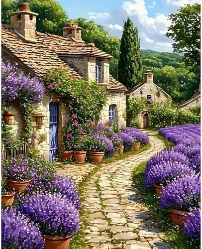 House Paint by Numbers for Adults - Landscape Paint by Number on Canvas