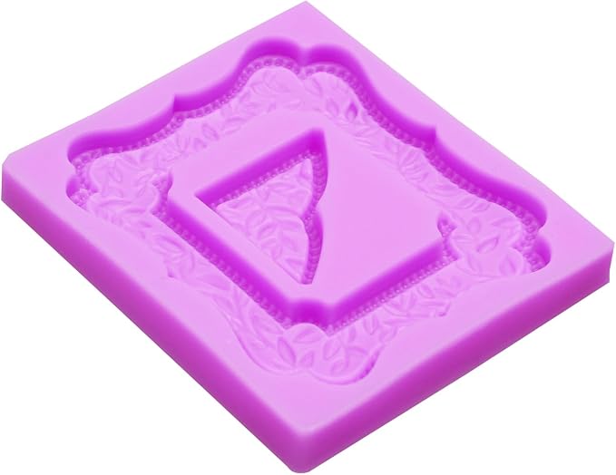 Frame Silicone Mold, 4 Pcs Picture Frame Molds for Chocolate Vintage Baroque Photo Frame Molds for Cake Decorating Cupcake Topper Candy Polymer Clay