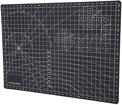 Zerodis 3 Pcs Cutting Mat A4 Black Self Healing Mat Non Reflective Non Slip for Writing Painting Carving Engraving Craft Paper Cutting